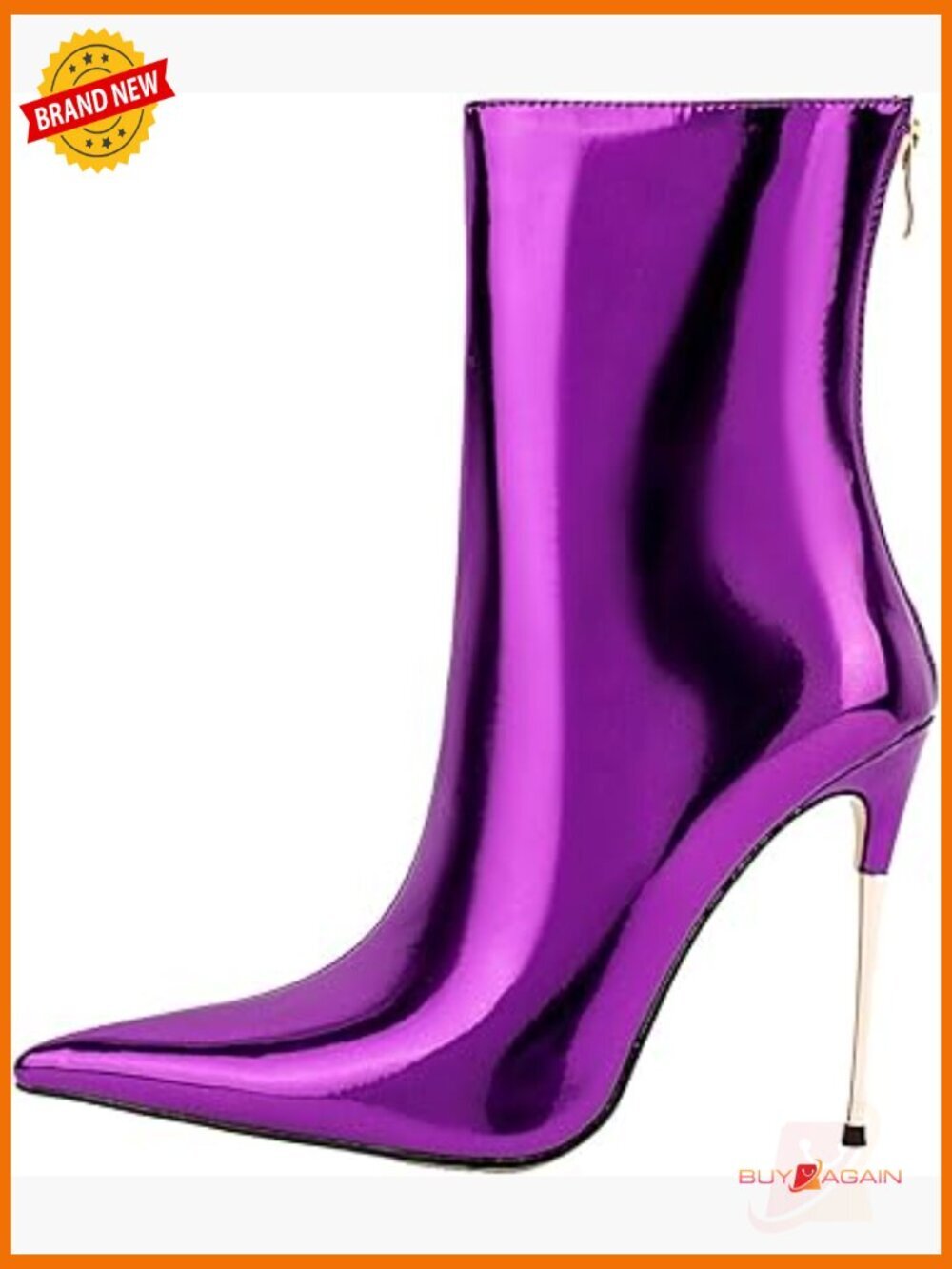 Women's Pointed Toe Stiletto Heel Ankle Boots Party Shoes Back Zipper